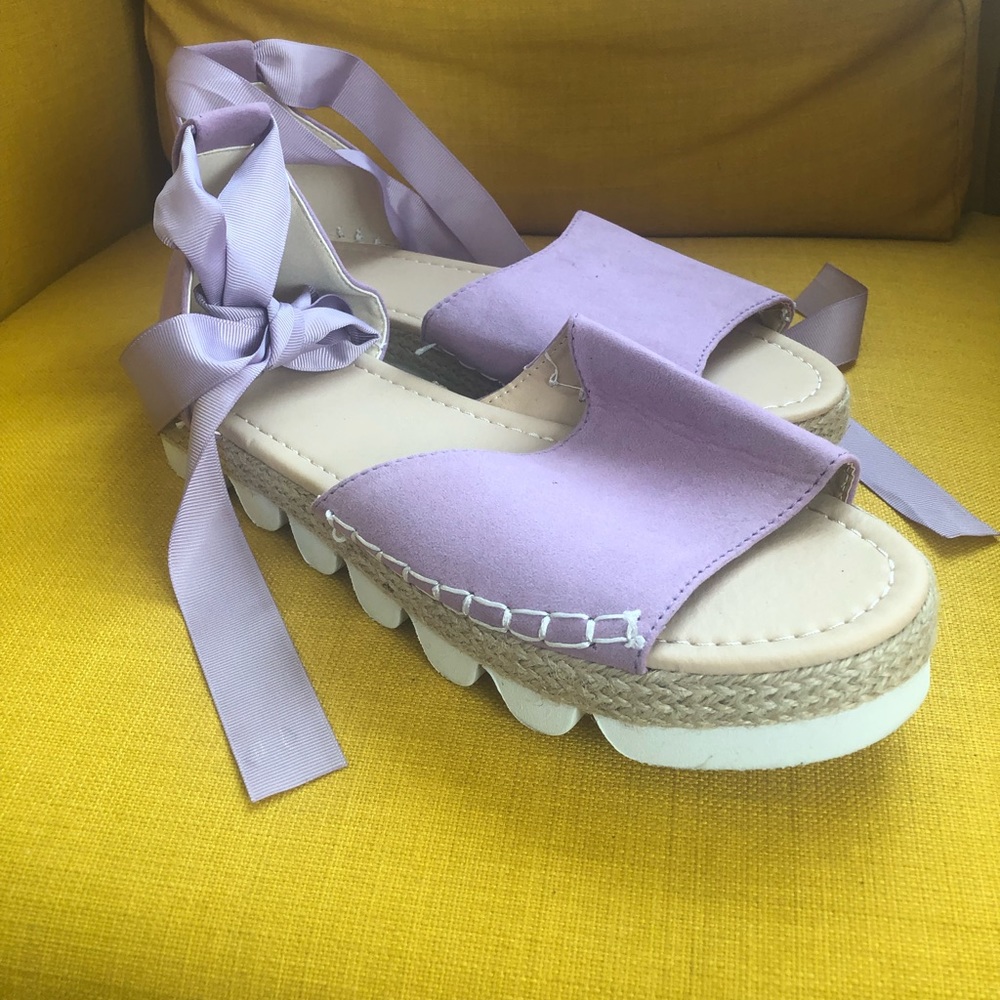 Lace up open toed sandals